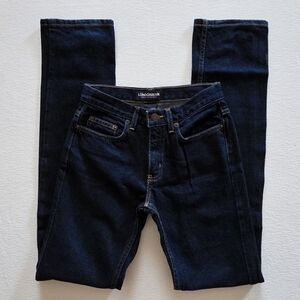 Vintage London Jean 100% Cotton Denim Medium Rise Straight Leg Mom Jeans Dark